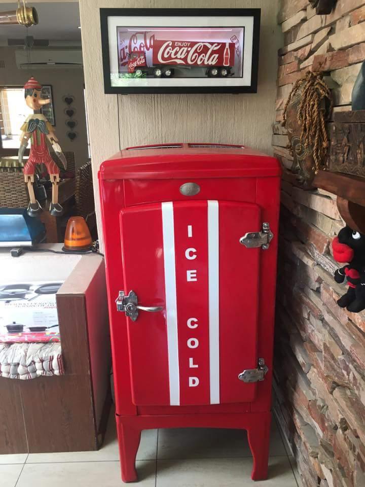 Restored vintage fridge