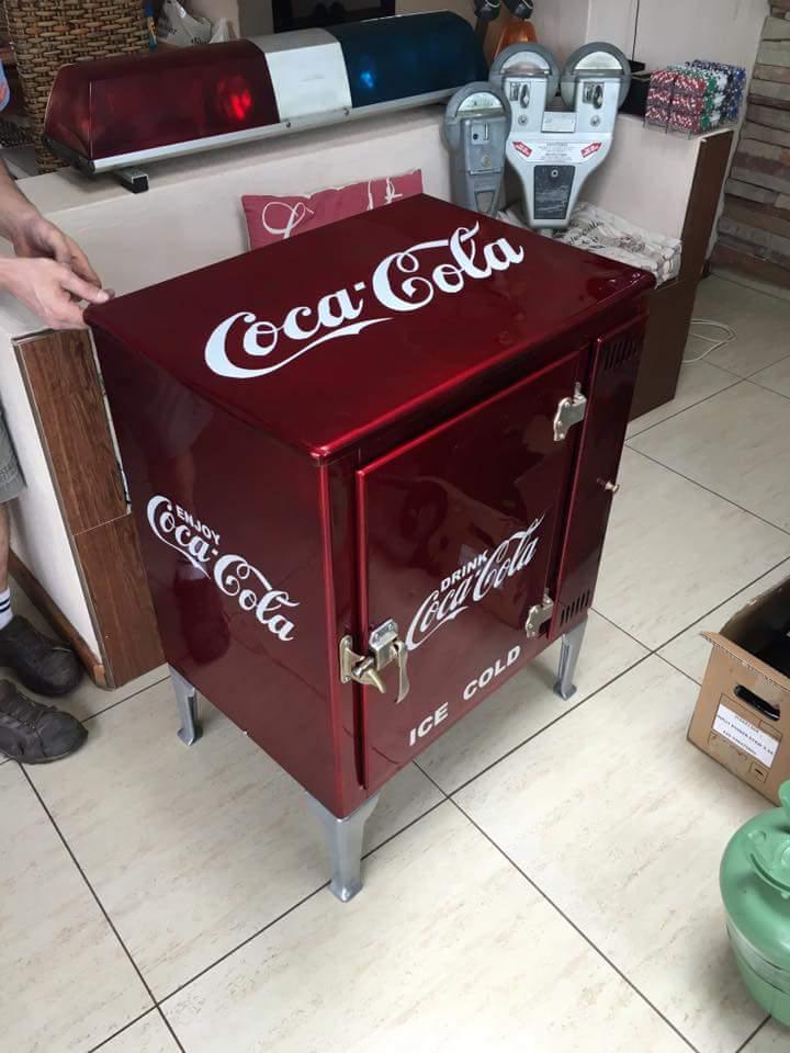 Restored vintage fridge